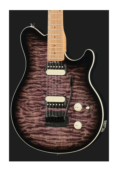 Music Man Axis Super Sport CC Quilt, curvas del cuerpo vistas desde arriba
