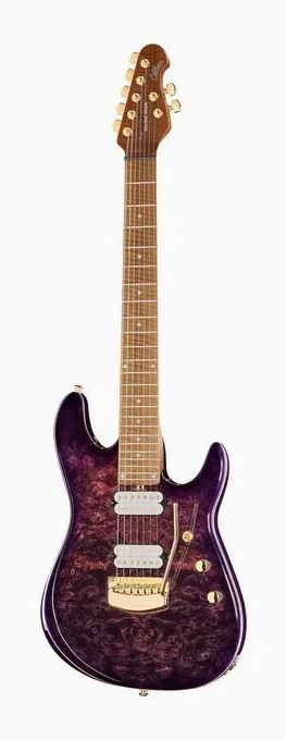Music Man Jason Richardson Cutlass MP 6 encuadrado de frente sobre fondo neutro