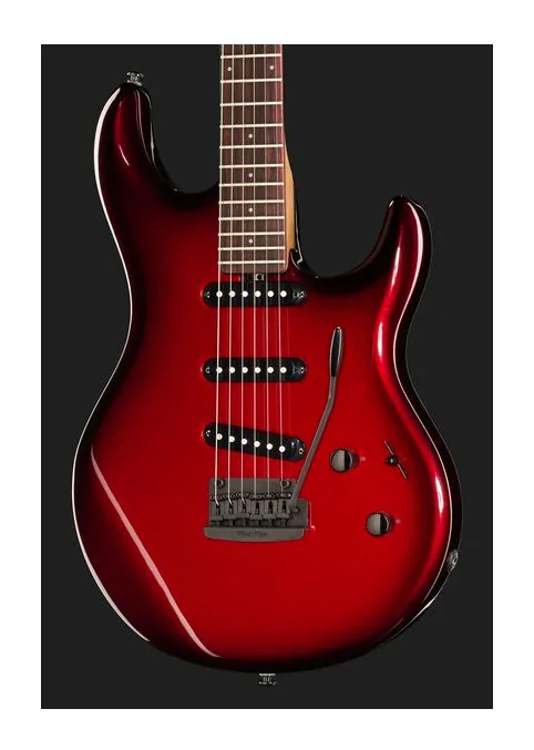 Music Man Luke IV SSS Redburst, cejuela y primeras posiciones del diapasón