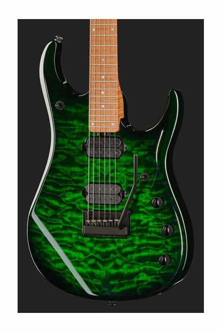 Music Man Petrucci JP15 Purple Nebula, pala con clavijeros y logotipo