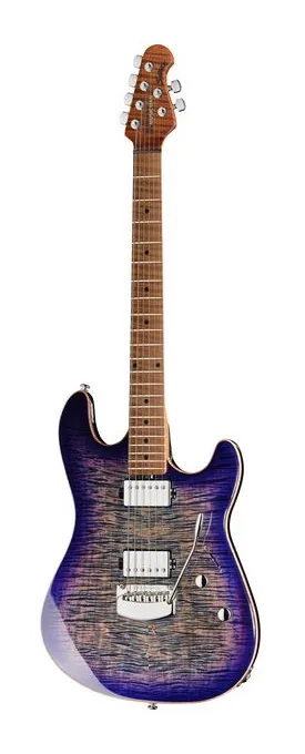Music Man Sabre Blurple en primer plano frontal