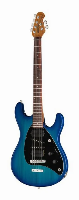 Music Man Steve Morse Standard Bl. Burst encuadrado de frente sobre fondo neutro