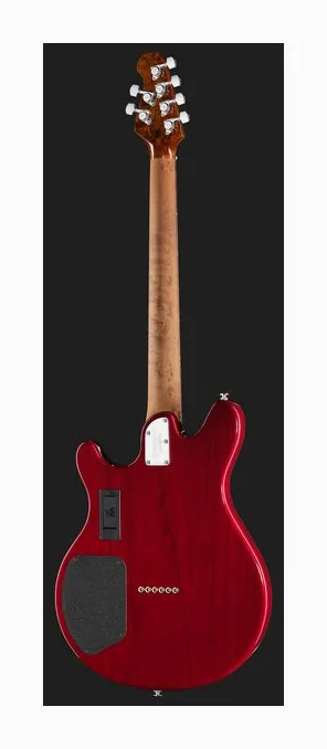 Music Man Valentine HH Cherry, mástil y diapasón vistos de lado