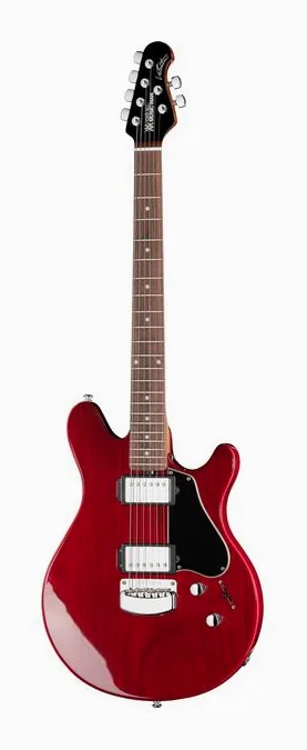 Music Man Valentine HH Cherry encuadrado de frente sobre fondo neutro
