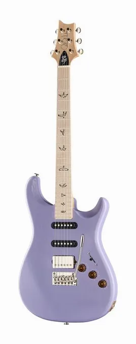 PRS Fiore Satin Lilac encuadrado de frente sobre fondo neutro