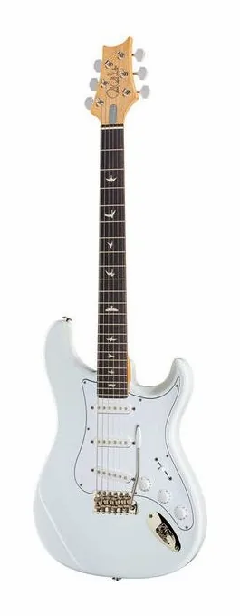 PRS John Mayer Silver Sky MN Frost en primer plano frontal