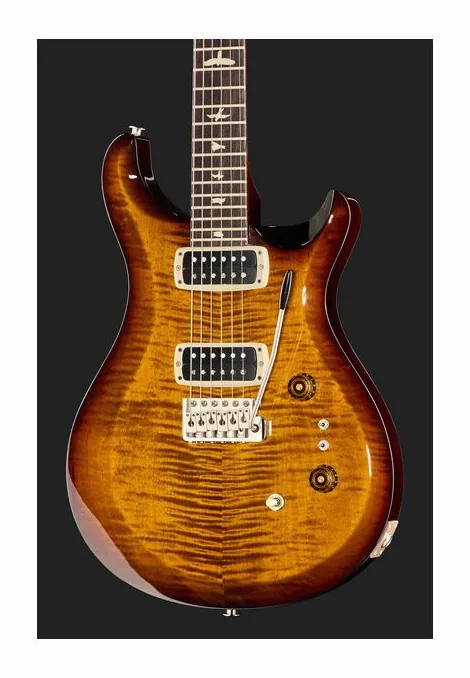 PRS S2 Custom 24-08 Black Amber, cejuela y primeras posiciones del diapasón