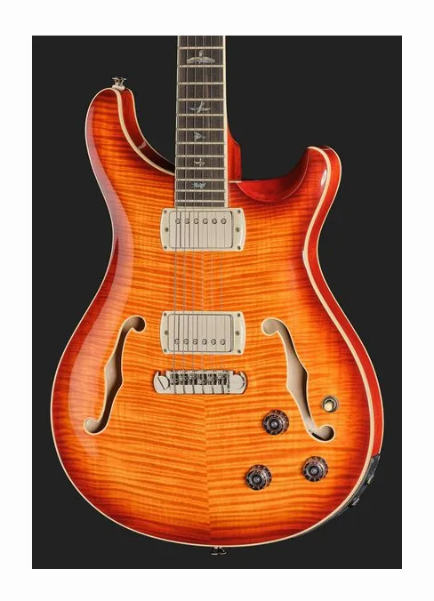 PRS SE Hollowbody II Piezo PBSB, cuerpo y acabado en primer plano