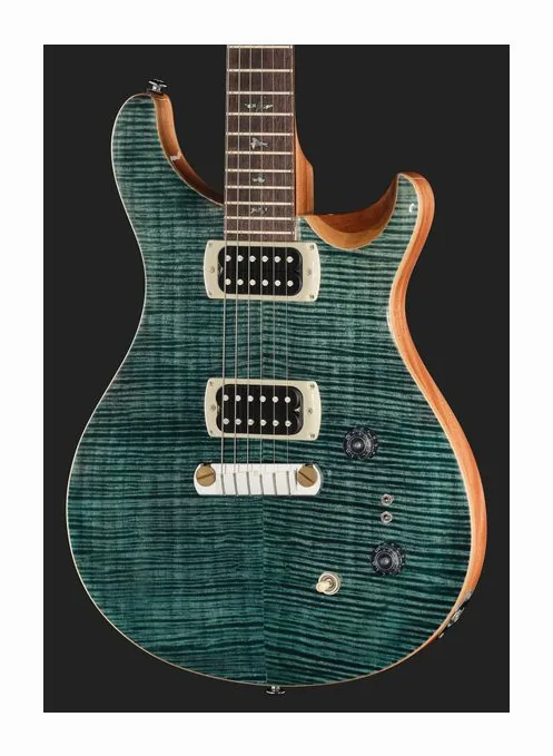 PRS SE Pauls Guitar Teal Black, cejuela y primeras posiciones del diapasón