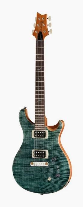 PRS SE Pauls Guitar Teal Black fotografiado de frente
