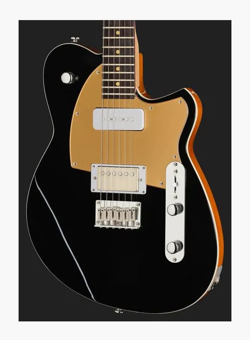 Reverend Charger H90 Midnight Black, pastillas y mandos de control