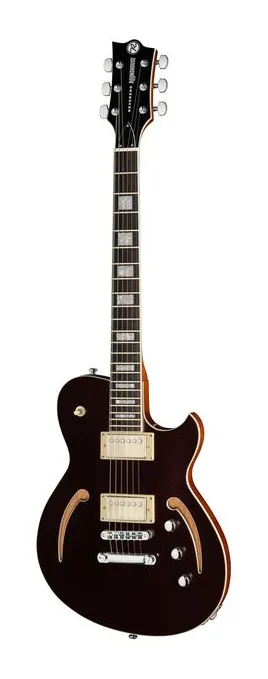 Reverend Roundhouse Air HH Met Bordeaux encuadrado de frente sobre fondo neutro