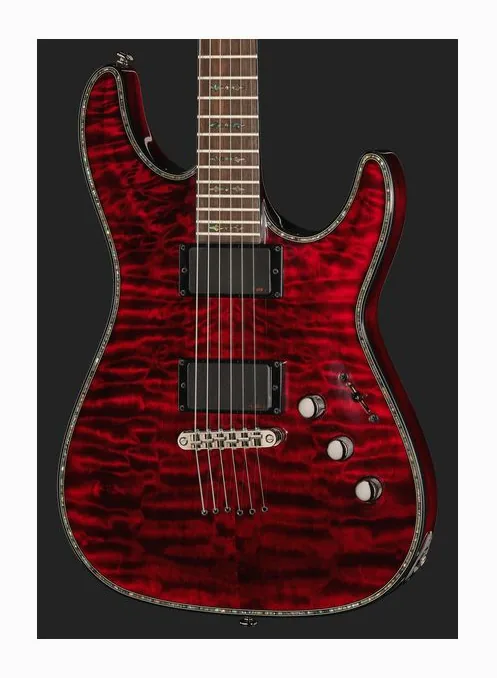 Schecter C-1 Hellraiser BCH, curvas del cuerpo vistas desde arriba