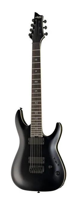 Schecter C-7 FR S Apocalypse Red Reign encuadrado de frente sobre fondo neutro