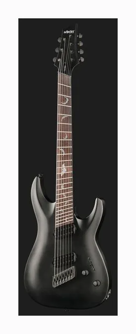 Schecter Damien 7 Multiscale SB, pala con clavijeros y logotipo