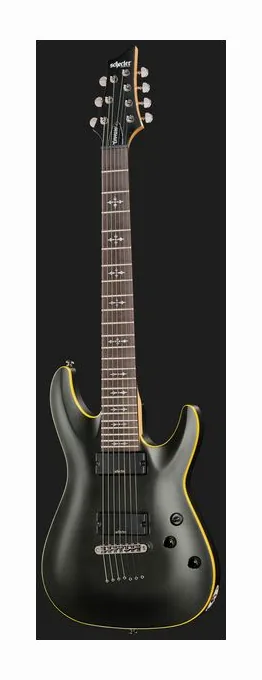 Schecter Demon-7 Crimson Red Burst, pastillas y mandos de control