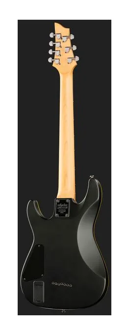Schecter Demon-7 Crimson Red Burst, pala con clavijeros y logotipo