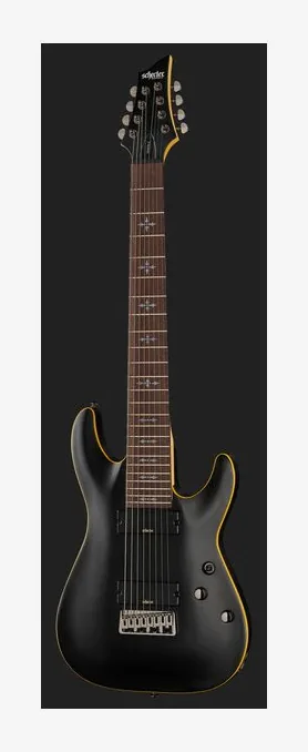 Schecter Demon-8 Aged Black Satin, vista trasera del cuerpo