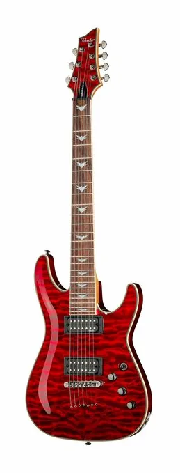 Schecter Diamond Omen 7 Extreme BCH en primer plano frontal