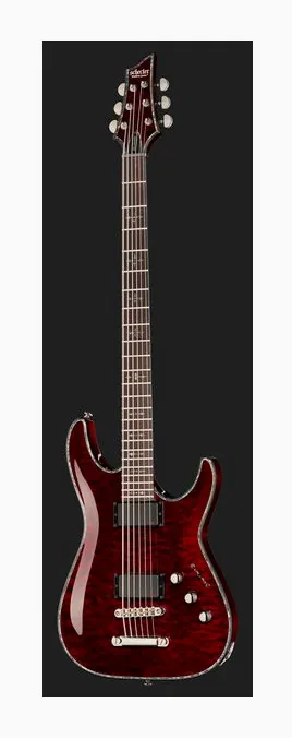 Schecter Hellraiser C-VI BCH, cuerpo y acabado en primer plano