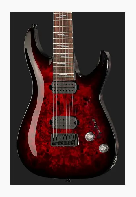 Schecter Omen Elite-6 Black Cherry, mástil y diapasón vistos de lado