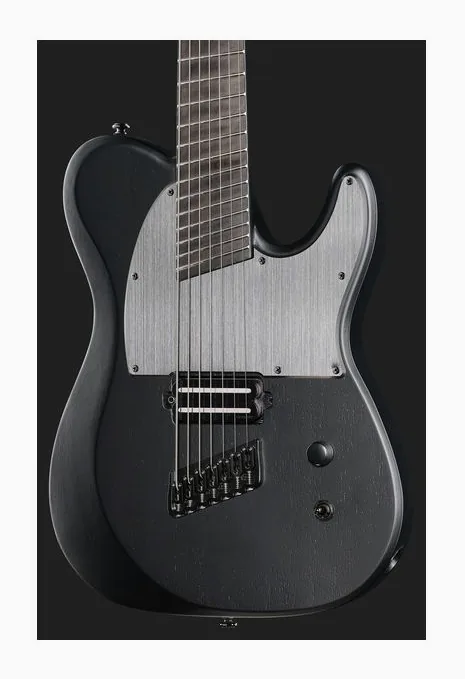 Schecter PT-7 MS Black Ops, cuerpo y acabado en primer plano