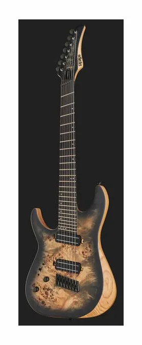 Schecter Reaper 7 Multiscale SCB LH, cejuela y primeras posiciones del diapasón