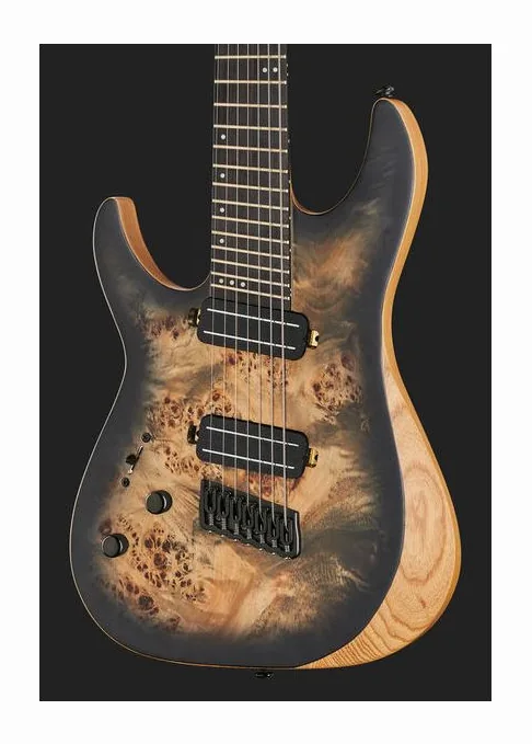 Schecter Reaper 7 Multiscale SCB LH, curvas del cuerpo vistas desde arriba