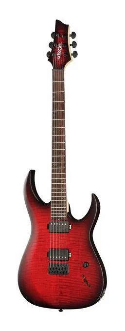 Schecter Sunset 6 Extreme SB encuadrado de frente sobre fondo neutro