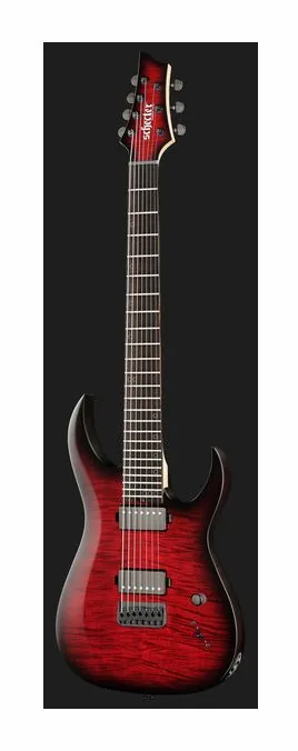 Schecter Sunset -7 Extreme Grey Ghost, pastillas y mandos de control