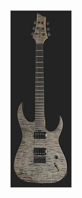 Schecter Sunset Extreme Grey Ghost, curvas del cuerpo vistas desde arriba