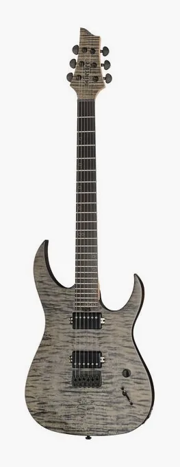 Schecter Sunset Extreme Grey Ghost visto de frente