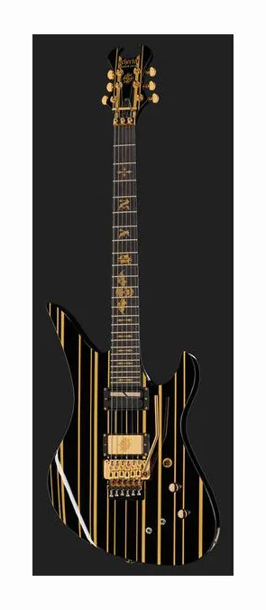 Schecter Synyster Gates Custom-S SBL, cuerpo y acabado en primer plano