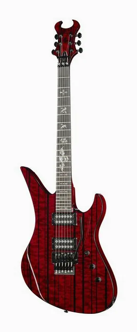 Schecter Synyster Std Plus FR TDR encuadrado de frente sobre fondo neutro