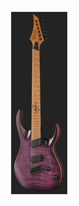 Solar Guitars A1.6FDPB-FF Flame Purple Burst, perfil lateral del cuerpo