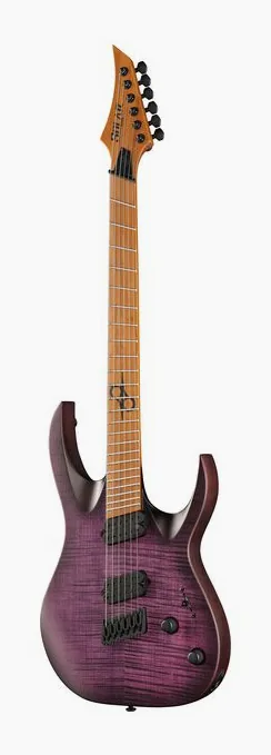 Solar Guitars A1.6FDPB-FF Flame Purple Burst en primer plano frontal