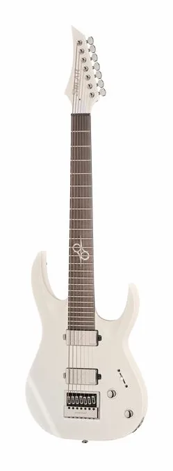 Solar Guitars A1.7 Vinter Pearl White Matte en primer plano frontal
