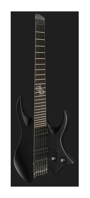 Solar Guitars H2.7C Carbon Black, cejuela y primeras posiciones del diapasón