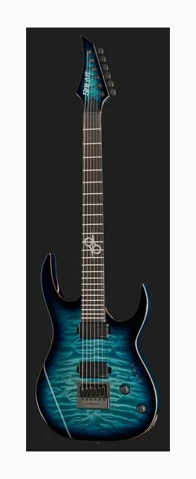 Solar Guitars S1.6AQOB Quilted Ocean Blue Br, cuerpo y acabado en primer plano