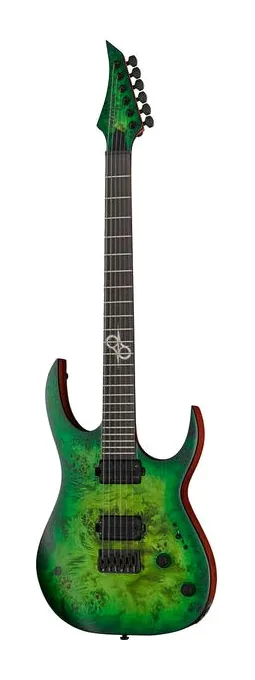 Solar Guitars S1.6HLB encuadrado de frente sobre fondo neutro