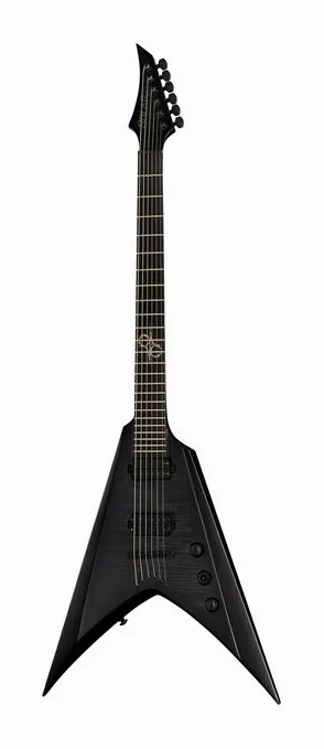 Solar Guitars V2.6FBB Baritone Flame Black visto de frente