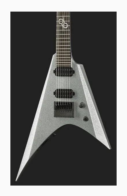 Solar Guitars VAR1.7SP Silver Sparkle, pala con clavijeros y logotipo
