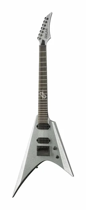 Solar Guitars VAR1.7SP Silver Sparkle fotografiado de frente