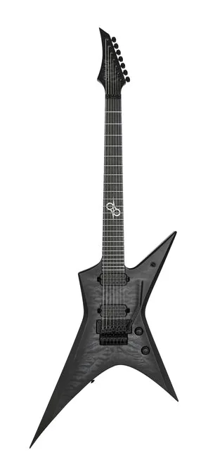 Solar Guitars X1.7FRQBB+ encuadrado de frente sobre fondo neutro