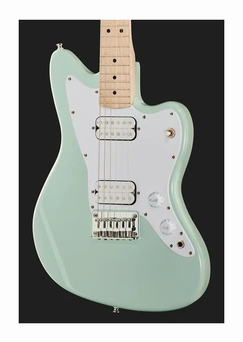 Squier Mini Jazzmaster MN SFG, cejuela y primeras posiciones del diapasón