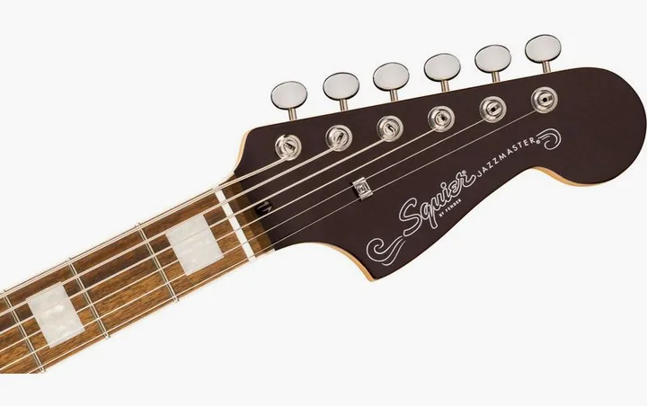 Squier Paranormal Jazzm Baritone SFG, curvas del cuerpo vistas desde arriba