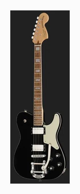 Squier Paranormal Trouble Tele BLK, pala con clavijeros y logotipo