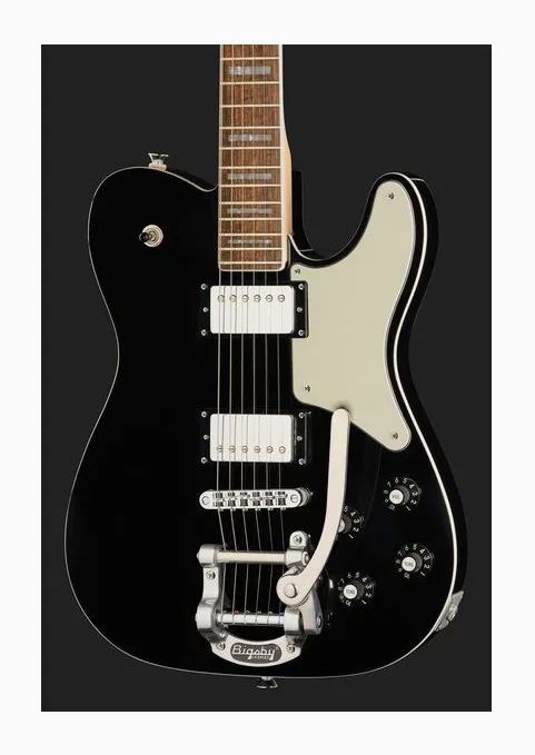 Squier Paranormal Trouble Tele BLK, puente y clavijeros de afinación