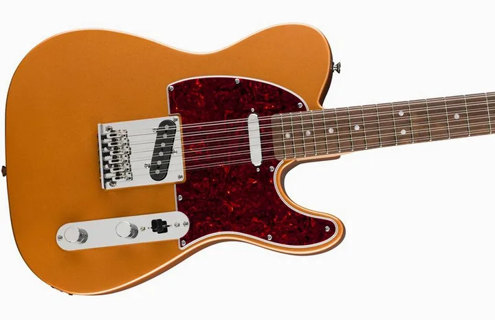 Squier Paranormal Troy V Leeuwen Tele, cejuela y primeras posiciones del diapasón
