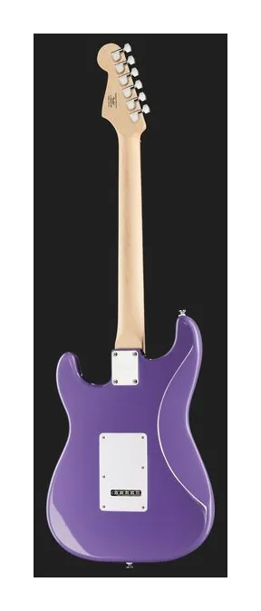 Squier Sonic Strat LRL Ultraviolet, curvas del cuerpo vistas desde arriba